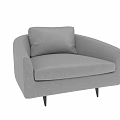 Stylish Modern Light Gray Upholstered Accent Chair With Armrests And Slim Black Legs