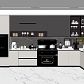 Modern Kitchen Interior Design With Gray White Cabinets Glass Door Countertop And Appliances