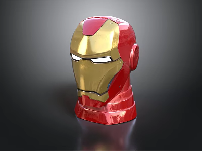 Iron Man Helmet Character Collectible With Gold Red Color And Detailed Face Mask Design 3d model