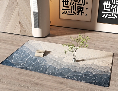 modern square carpet 3d model