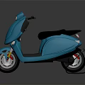 Blue Modern Scooter With Black Seat And Sleek Design On Dark Background