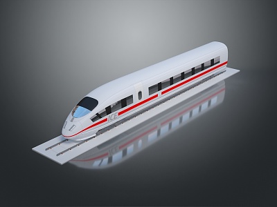 modern bullet train light rail subway 3d model