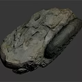 Sculptural Carving Stone With Rough Surface Measurement Label And Gray Greenish Texture