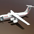Lugansk Passenger Plane With White Red Blue Stripes Twin Engines And Boarding Stairs
