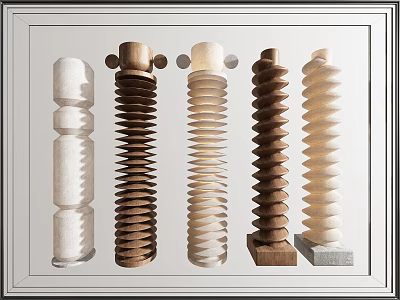 Modern Floor Lamps With Diverse Textures And Structures 3d model