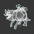 Fantasy Horned Reptile With Saddle And Metal Gear 3D Model Design