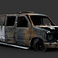 Burned Economy Van 3d model