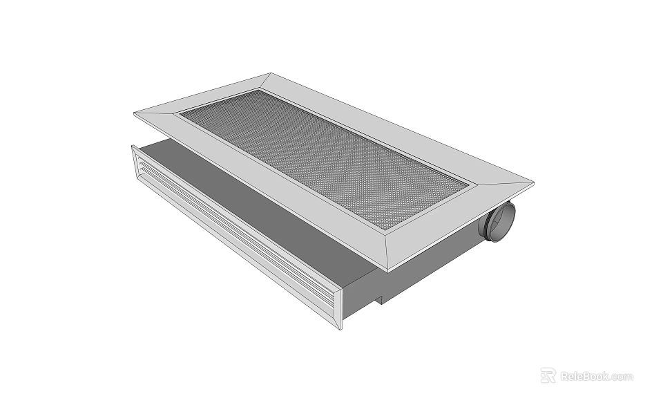 Modern Air Conditioner Fan With Built in Grille And Ceiling Mounted Design 3d model 