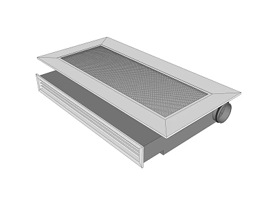 Modern Air Conditioner Fan With Built in Grille And Ceiling Mounted Design 3d model