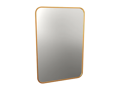 Modern Rectangular Mirror With Sleek Gold Frame For Home Interior Decor 3d model
