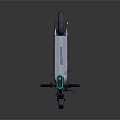 Modern Electric Scooter With Turquoise Handlebar Gray Deck And Black Wheels