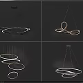 Modern Elegant Chandelier With Circular Rings Multiple Layers And Sleek Hanging Design
