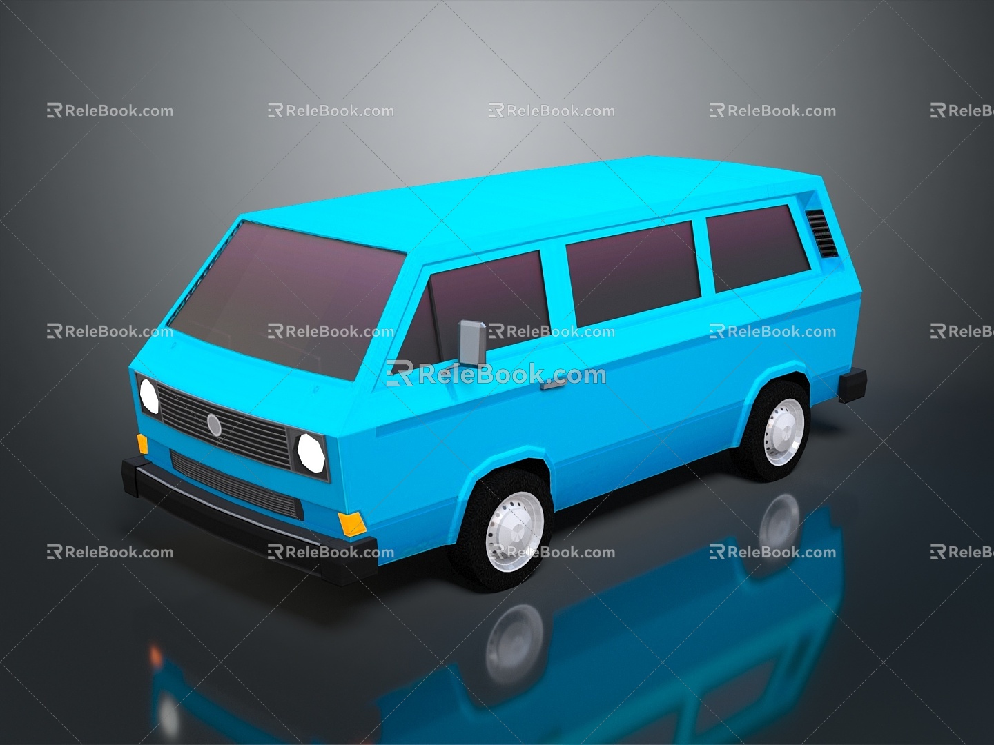 Modern Bus Minibus Cartoon Bus Minibus 3d model