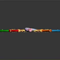 Colorful Decorative Magic Weapons With Star Moon Shaped Tops Arranged In Circle
