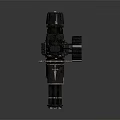 Futuristic Mechanical Weapon With Multiple Barrels Gear Details And Industrial Design