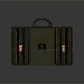 Vintage Black Suitcase With Metal Clasps And Handle For Daily Use