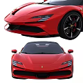 Red Sports Car Front And Rear View Design 3d model