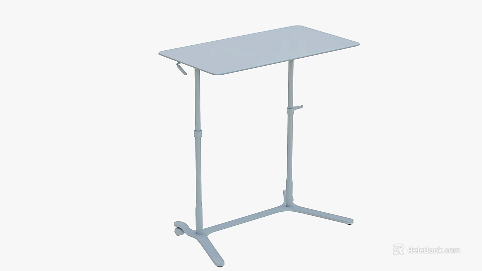 Modern Simple Desk with Adjustable Height Stand and Wheels for Home Office Workspace Setup 3d model