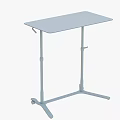 Modern Simple Desk with Adjustable Height Stand and Wheels for Home Office Workspace Setup 3d model