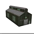 Weathered Green Barn Featuring Wooden Plank Walls Metal Roof Double Doors And Windows