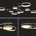 Modern Multi Light Circular Lighting Combination With Sleek Metal Frame And Soft Glow 3d model