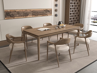 Dining table and chair combination 3d model