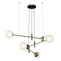 Modern Spherical Pendant Lights With White Globe Shades And Metal Frame For Living Room