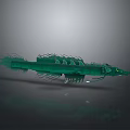 Green Dragon Like Creature Character With Scales Long Body And Glowing Eyes 3D Render
