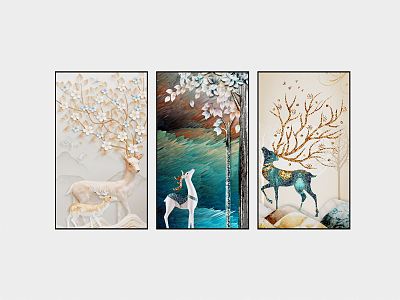 Modern Animal Painting Decorative Painting model