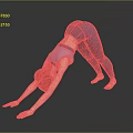 Yoga Practice Scene With Downward Facing Dog Pose Blue Activewear And Reflective Floor