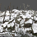 Modern Terrain Rock Terrain Rock Terrain with Light Snow 3d model