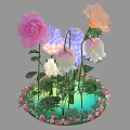 Vibrant Floral Display With Colorful Blooms Green Leaves And Pink Flowers