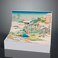 3D Traditional Landscape Desktop Decorative Item With Mountains Trees And River