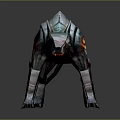 Futuristic Mechanical Beast With Glowing Red Eyes And Sharp Metallic Claws