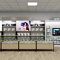 Modern Digital Store Interior With VR Headsets Smartphones And Display Counters 3d model