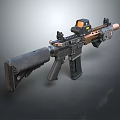 Modern Tactical Assault Rifle With Optic Sight Muzzle Device And Tactical Accessories 3d model