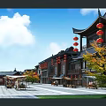 Scenic Traditional Ancient Architecture Complex With Waterfront River Stone Bridge And Lotus Ponds