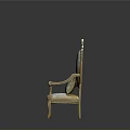 Elegant Classical Sofa Stool With Golden Carved Decoration And Light Colored Cushion