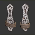 Stylish Women's High Heel Sandals with Woven Beige Straps and Geometric Patterned Brown Soles
