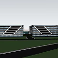 Modern Industrial Factory Building Exterior Design With Glass Curtain Wall And Landscaped Surroundings