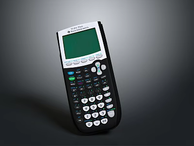 Black Electronic Calculator with Green Display Screen and User Friendly Keypad for Daily Calculations 3d model