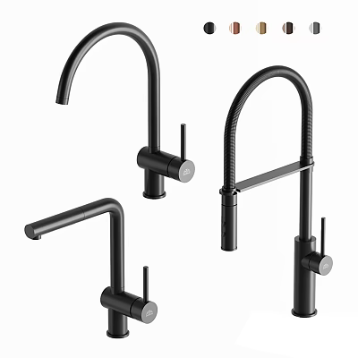 Black Kitchen Faucets With Different Modern And Contemporary Design Styles 3d model