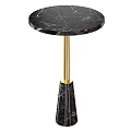 Elegant Modern Side Table With Black Marble Top And Gold Metal Stand Base 3d model