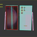 Samsung Purple Smartphone With Four Cameras And Gradient Front Screen 3d model