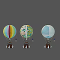 Inflatable Hot Air Balloons With Various Colorful Patterns And Decorative Designs