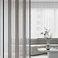 Modern Room Dividers With Geometric Patterns And Metal Frames For Interior Design 3d model