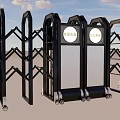 Electric horizontal push telescopic gate wall outer door 3d model
