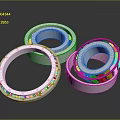 Industrial Metal Ball And Roller Bearings With Precision Mechanical Components Design 3d model