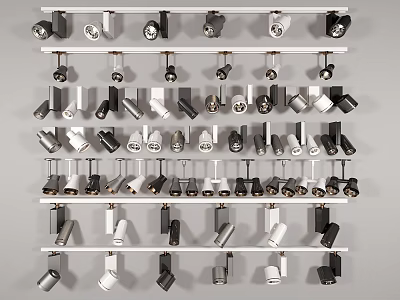 Assorted Downlights And Spotlights Display For Selection 3d model