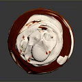 Delicious Red Cupcake With White Frosting Red Sauce Drizzle And Sprinkles